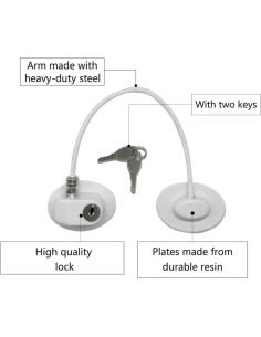Cerradura de Refrigerador FIGEPO Blanca con Llave y Adhesivo Fuerte 2