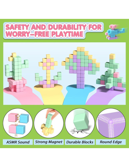 Bloques Magnéticos Apluses 45PCS para Niños 3 a 5 Años Bloques Magnéticos Apluses 45PCS para Niños 3 a 5 Años