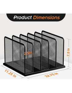 Organizador de Archivos Kuntine.B 5 Secciones Vertical Negro 2