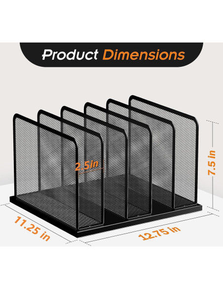 Organizador de Archivos Kuntine.B 5 Secciones Vertical Negro