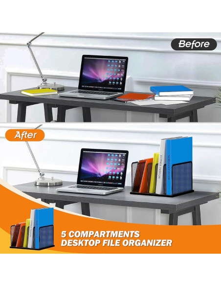 Organizador de Archivos Kuntine.B 5 Secciones Vertical Negro