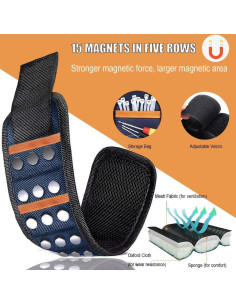 Pulsera Magnética Yimei para Tornillos y Herramientas - Azul 2