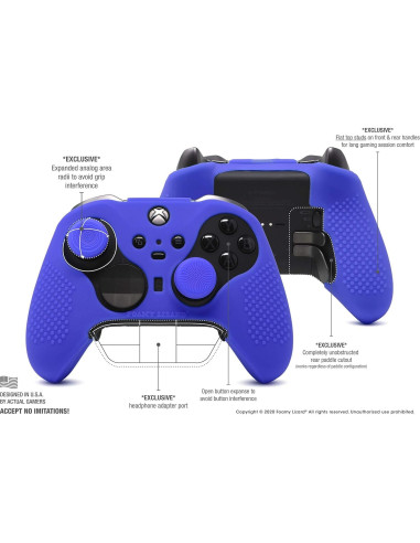 Agarre ElitePro 2 Foamy Lizard para Controlador Xbox One Elite 2 Azul