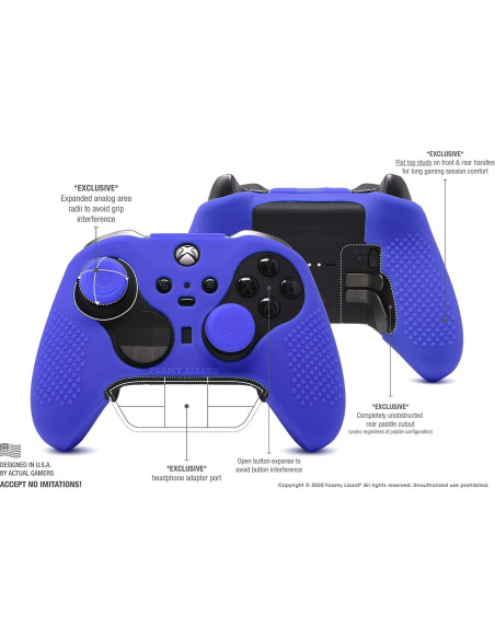 Agarre ElitePro 2 Foamy Lizard para Controlador Xbox One Elite 2 Azul