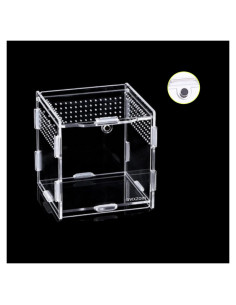 Caja Acrílica Magnética para Insectos y Reptiles 9x9x9.5cm