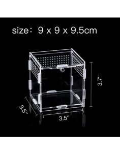 Caja Acrílica Magnética para Insectos y Reptiles 9x9x9.5cm 2