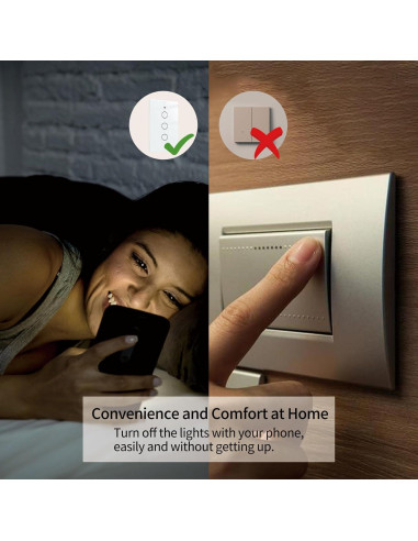 Interruptor de Luz Wi-Fi Inteligente ZINDRA 2.4GHz Control Táctil