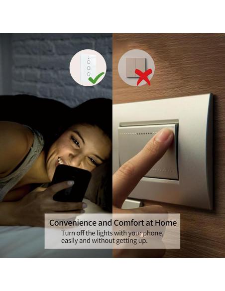 Interruptor de Luz Wi-Fi Inteligente ZINDRA 2.4GHz Control Táctil