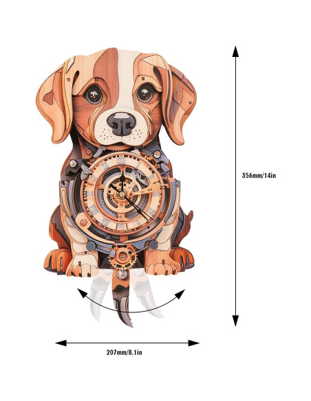 Rompecabezas 3D Reloj Beagle de Madera - Kit DIY para Adultos