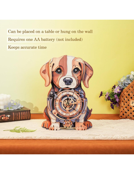 Rompecabezas 3D Reloj Beagle de Madera - Kit DIY para Adultos