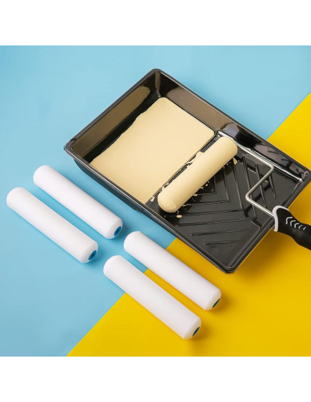 Kit de Rodillo de Pintura Mister Rui 6 Pulgadas Espuma Alta Densidad Kit de Rodillo de Pintura Mister Rui 6 Pulgadas Espuma Alta Densidad