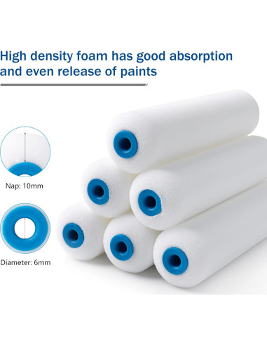 Kit de Rodillo de Pintura Mister Rui 6 Pulgadas Espuma Alta Densidad