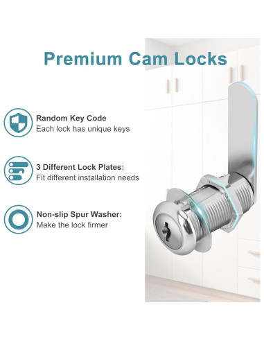 Cerraduras de Gabinete con Llave Diferente Pertinel 1.5" 2 Piezas
