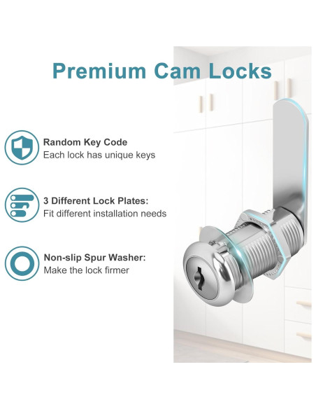 Cerraduras de Gabinete con Llave Diferente Pertinel 1.5" 2 Piezas