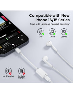 Adaptador de Audio USB-C a Lightning Mxcudu - Compatible iPhone 16/15 2