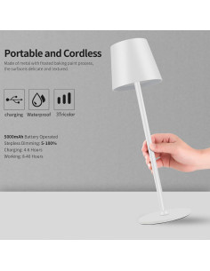 Lámpara de Mesa LED Inalámbrica BGFHome 2Pack 5000mAh Táctil 2