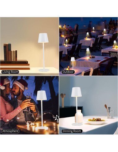 Lámpara de Mesa LED Inalámbrica BGFHome 2Pack 5000mAh Táctil