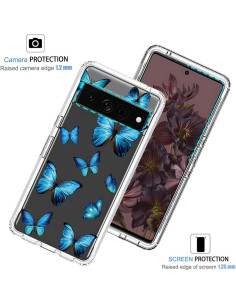 Funda Protectora TPU Cristalina Mariposa para Google Pixel 7 Pro 2
