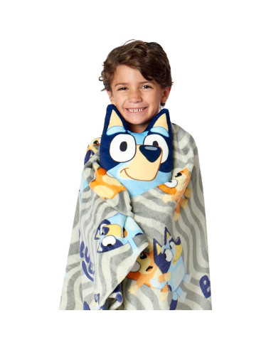 Conjunto Manta y Almohada Abrazo Bluey 127x152 cm Suave