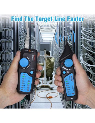Probador de Cable de Red BSIDE FWT81 con Linterna y Doble Perilla