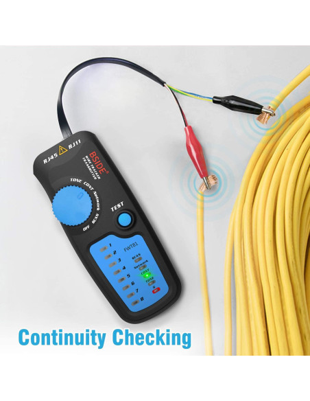 Probador de Cable de Red BSIDE FWT81 con Linterna y Doble Perilla