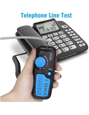 Probador de Cable de Red BSIDE FWT81 con Linterna y Doble Perilla