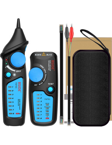 Probador de Cable de Red BSIDE FWT81 con Linterna y Doble Perilla