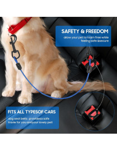 Arnés de Coche para Perros Sisifish Azul 80 cm Seguridad 2