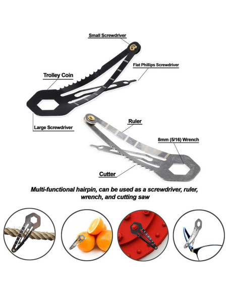 Clip de Cabello Multi-Herramienta West Coast Paracord - 3 Piezas