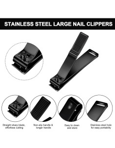 Cortauñas de Pies Mudder 6 Piezas Acero Inoxidable Negro 2