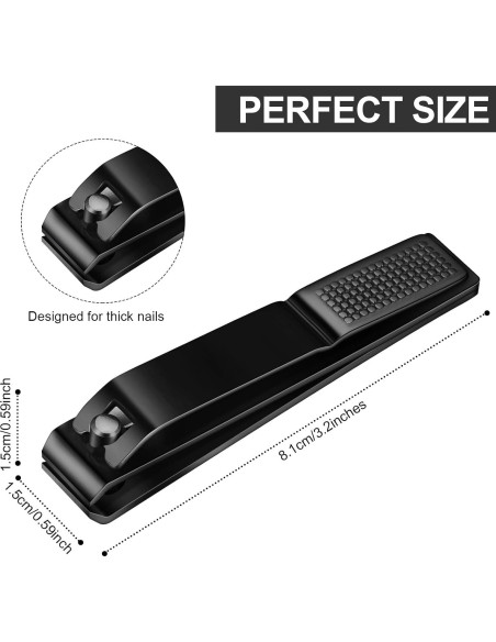 Cortauñas de Pies Mudder 6 Piezas Acero Inoxidable Negro