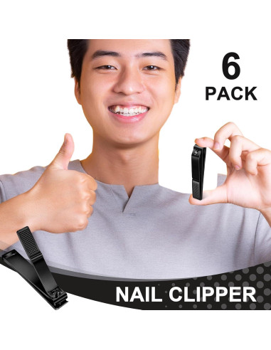 Cortauñas de Pies Mudder 6 Piezas Acero Inoxidable Negro