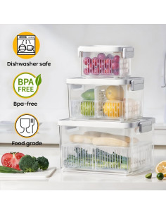 Contenedor de Frutas Vacane 2.8L con Perilla de Frescura 2