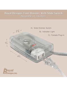 Regulador de Luz Enchufable Royal Designs 300W Juego de 2 2