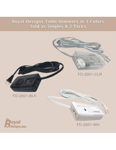 Regulador de Luz Enchufable Royal Designs 300W Juego de 2