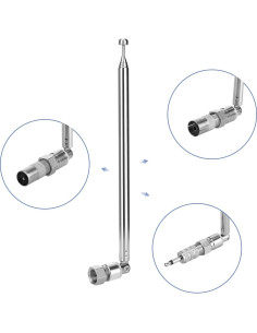 Antena Telescópica ENUODA 75 Ohm 17cm a 75.8cm Tipo F 2