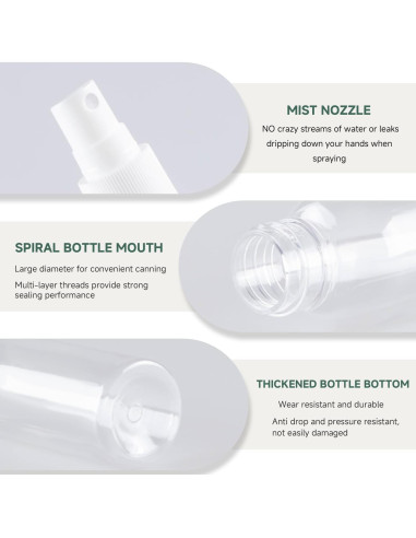 Botellas de Spray 60ml ZIZEMOJA 3 Pack Reutilizables