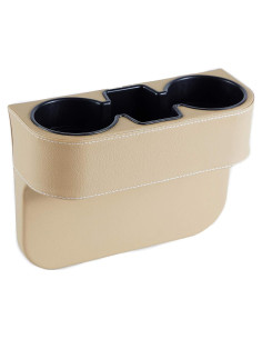 Organizador de Asiento para Auto IOKONE Beige con Soporte para Tazas