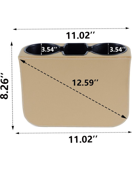 Organizador de Asiento para Auto IOKONE Beige con Soporte para Tazas