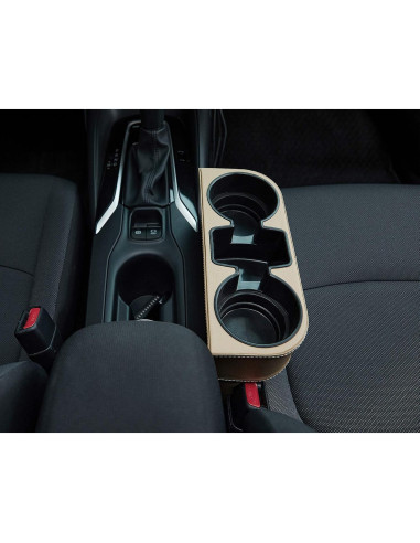 Organizador de Asiento para Auto IOKONE Beige con Soporte para Tazas