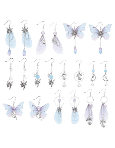 Kit de Fabricación de Joyería SUNNYCLUE 10 Pares Pendientes Mariposa