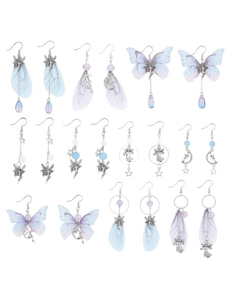 Kit de Fabricación de Joyería SUNNYCLUE 10 Pares Pendientes Mariposa