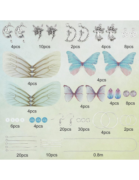 Kit de Fabricación de Joyería SUNNYCLUE 10 Pares Pendientes Mariposa