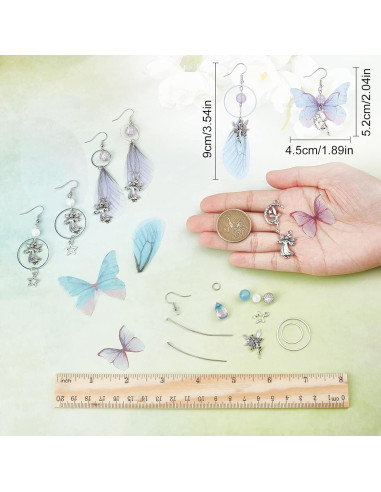 Kit de Fabricación de Joyería SUNNYCLUE 10 Pares Pendientes Mariposa