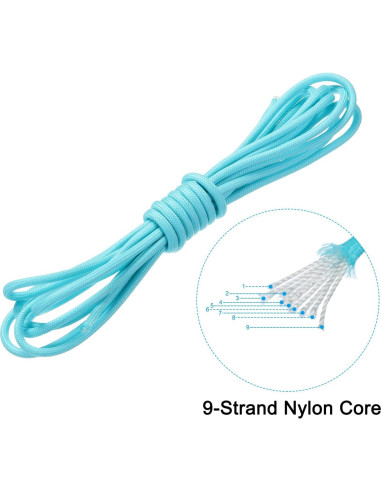 Cuerda Paracord Brillante PATIKIL 3m 4mm Azul Claro