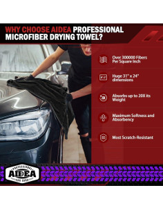 Toallas de Microfibra AIDEA 2PK 79x61cm para Autos Negros 2