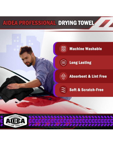 Toallas de Microfibra AIDEA 2PK 79x61cm para Autos Negros