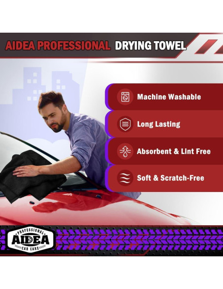 Toallas de Microfibra AIDEA 2PK 79x61cm para Autos Negros