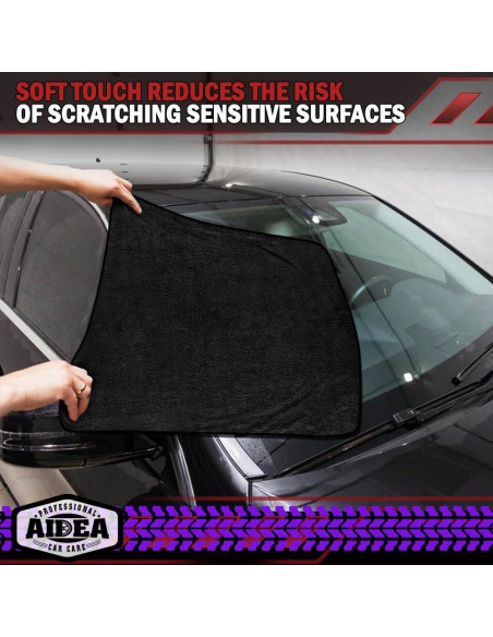 Toallas de Microfibra AIDEA 2PK 79x61cm para Autos Negros