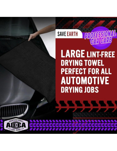 Toallas de Microfibra AIDEA 2PK 79x61cm para Autos Negros